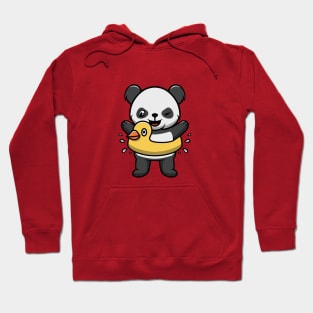 Cute Panda wearing duck float Hoodie